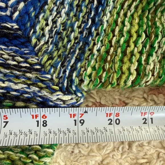 Vintage Women’s Crotchet Knit Hooded Full Zip Rainbow Sweater Retro M Whimsical - Picture 4 of 6